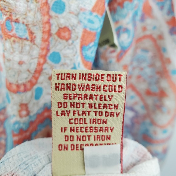 Reba Womens L Multicolor Paisley Beaded V-Neck Knit Tunic Top NWT Made USA - Picture 14 of 16